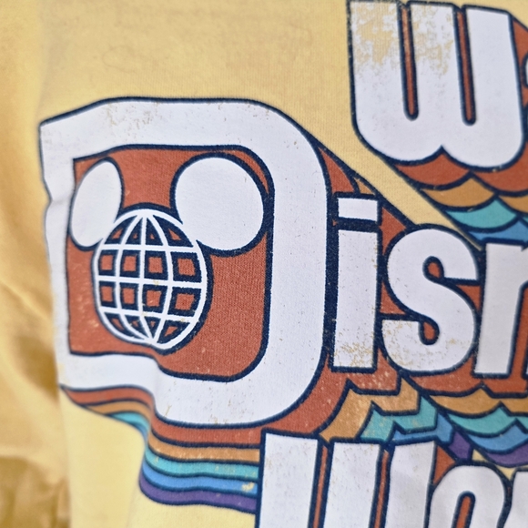Walt Disney World Retro 70s Style Yellow Hoodie Size M - Picture 7 of 9